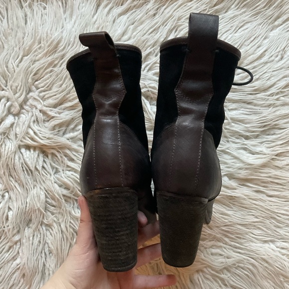 Rag & Bone Black Brown Suede Leather Lace-Up Heeled Classic Combat Boot EUC 41 - Picture 5 of 9